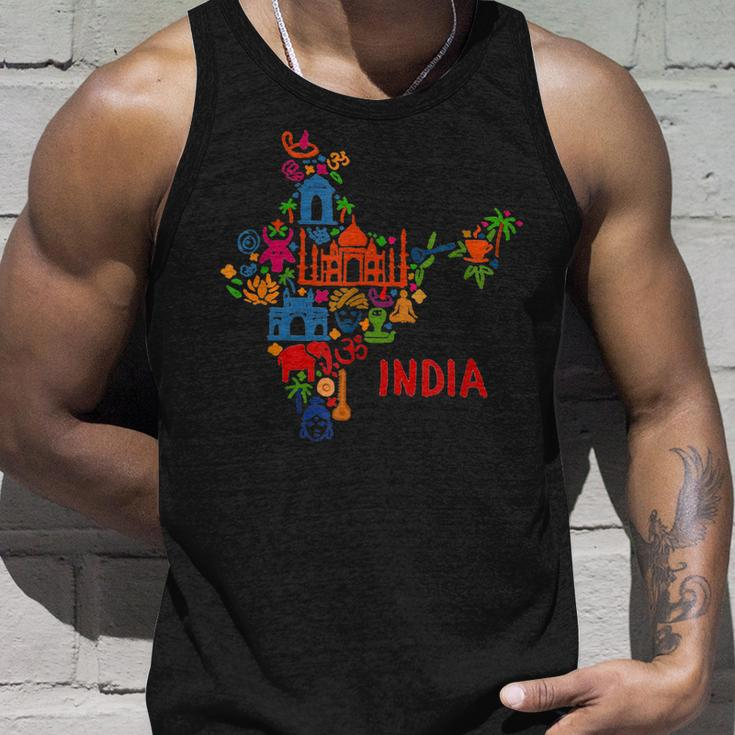 India Elephant Map Silhouette Taj Mahal Gift For Women Unisex Tank Top Gifts for Him