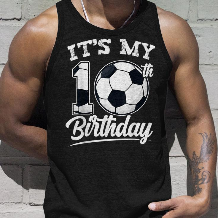 It's My 10Th Birthday Soccer Player 10 Bday Party Team Tank Top Gifts for Him