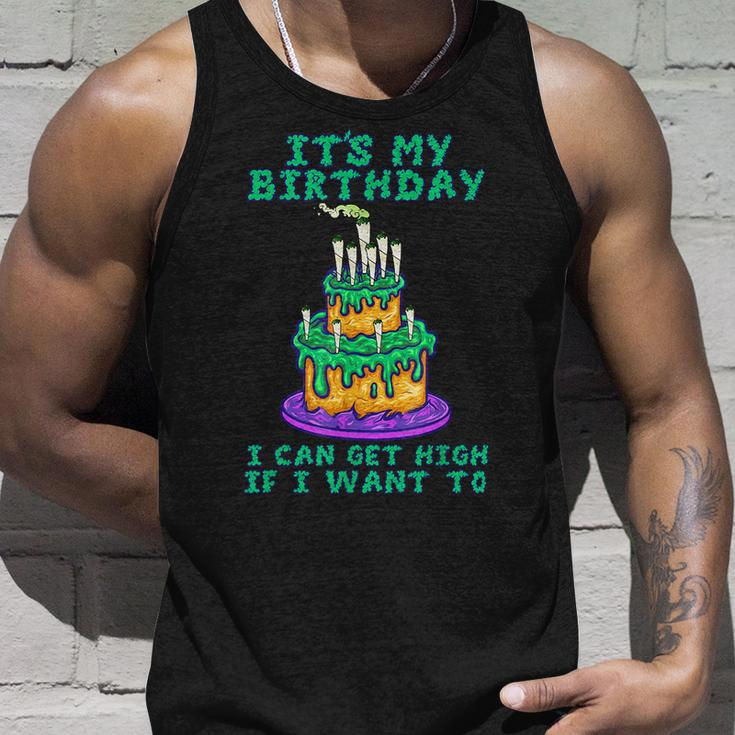 It's My Birthday Cannabis Marijuana 420 Birthday Cake Tank Top Gifts for Him