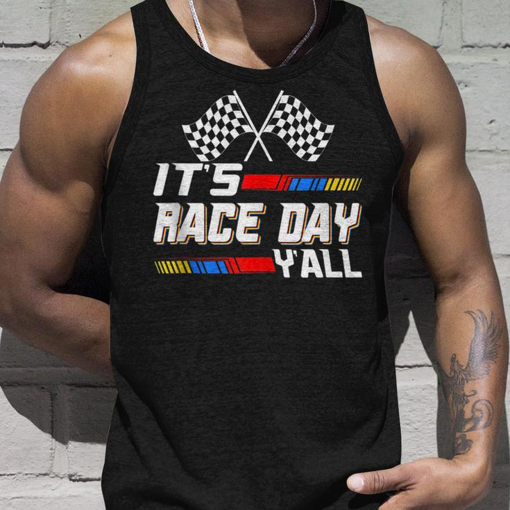 Its Race Day Yall Checkered Flag Racing Track Racing Tank Top Gifts for Him
