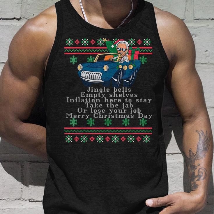 Jingle Joe Biden Santa Trump Ugly Christmas Sweater Tank Top Gifts for Him