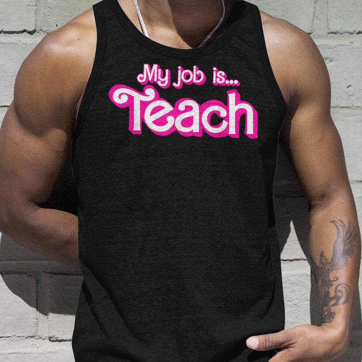 My Job Is Teach Pink Tank Top Gifts for Him