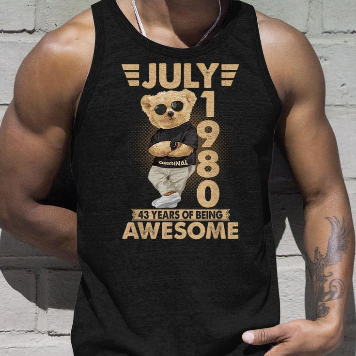 July 1980 43Rd Birthday 2023 43 Years Of Being Awesome Unisex Tank Top Gifts for Him