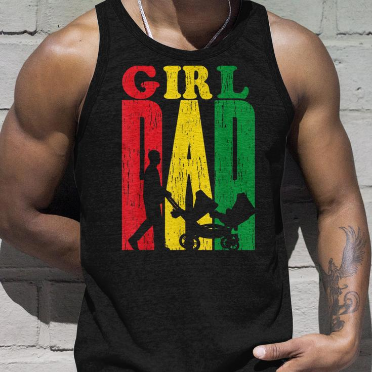 Junenth Black Afro Fathers Day Girl Dad Father Melanin Unisex Tank Top Gifts for Him