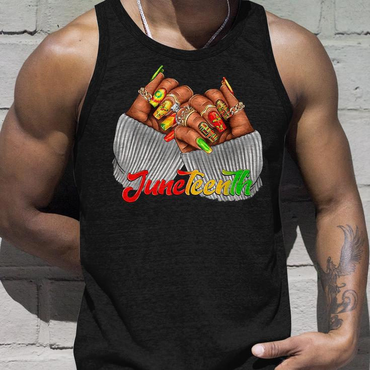 Junenth Nails Black Woman African American Black History Unisex Tank Top Gifts for Him