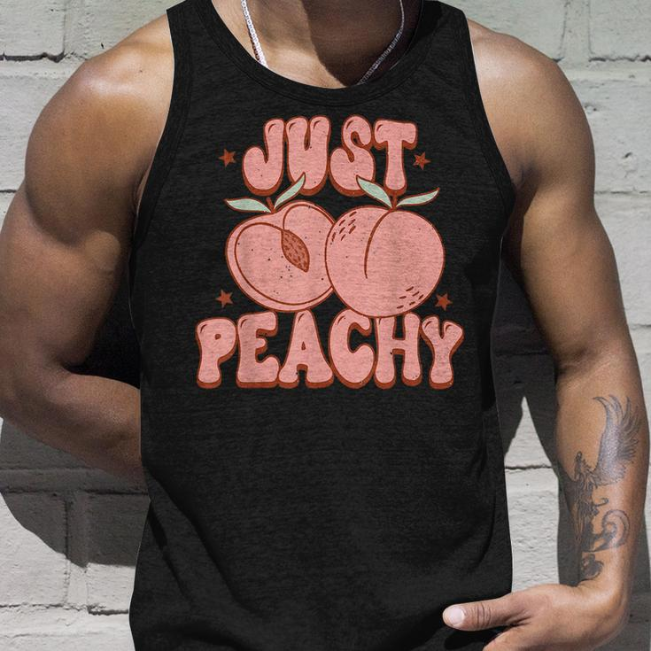 Just Peachy Retro 70S Georgia Peaches Summer Fruit Unisex Tank Top Gifts for Him