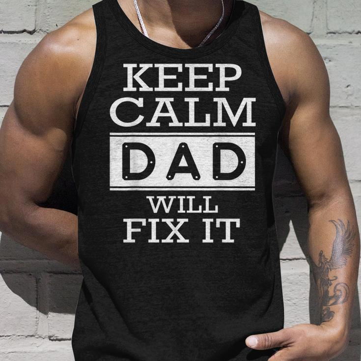 Keep Calm Dad Will Fix It Fathers Day Gift Gift For Mens Unisex Tank Top Gifts for Him