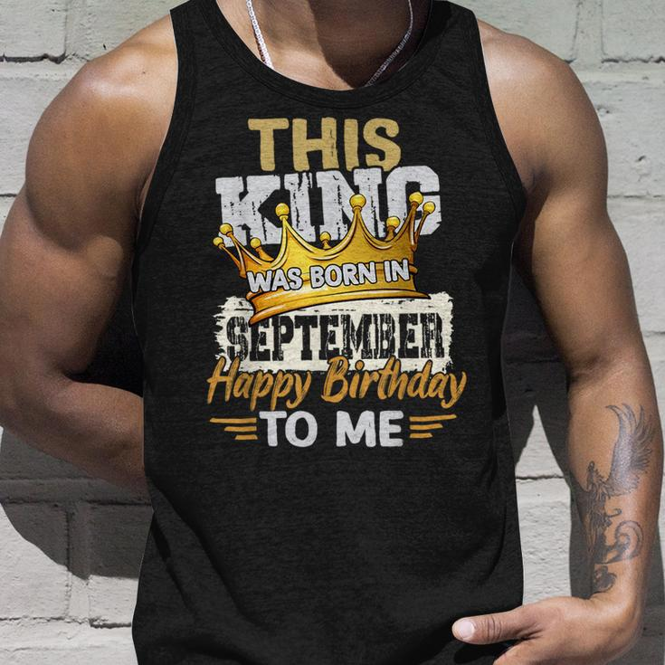 This King Was Born In September Birthday Tank Top Gifts for Him