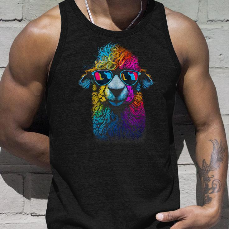 Lama Colorful Cool Alpaca Alpacalover Tank Top Gifts for Him