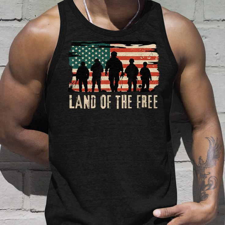 Land Of The Free - Patriotic American Flag Usa 4Th Of July Unisex Tank Top Gifts for Him
