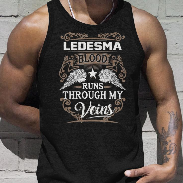Ledesma Name Gift Ledesma Blood Runs Throuh My Veins Unisex Tank Top Gifts for Him