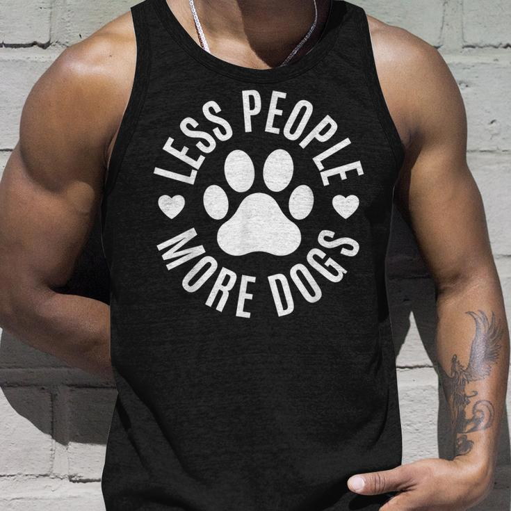 Less People More Dogs Sarcasm Paw Dog Gift For Women Unisex Tank Top Gifts for Him