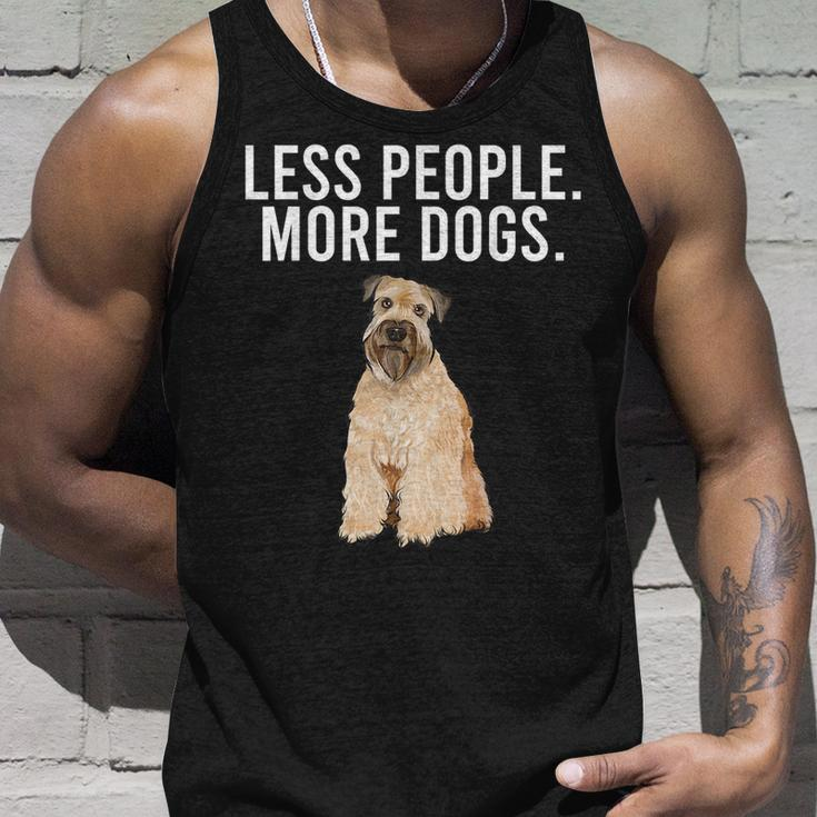 Less People More Dogs Soft Coated Wheaten Terrier Funny Unisex Tank Top Gifts for Him