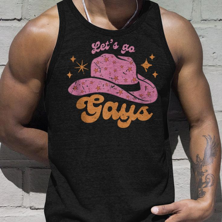 Lets Go Gays Lgbt Pride Cowboy Hat Retro Gay Rights Ally Unisex Tank Top Gifts for Him