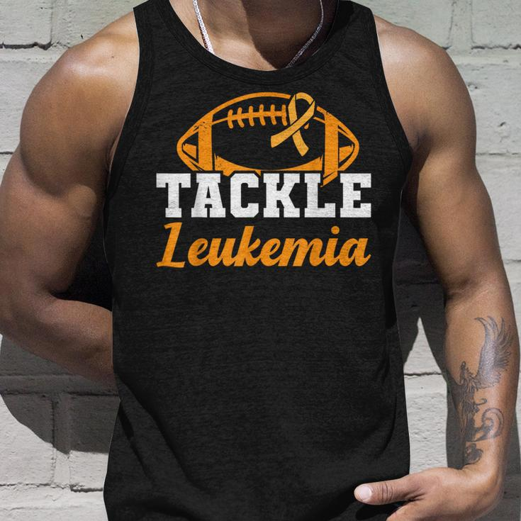 Leukemia Warrior Blood Cancer Awareness Tackle Leukemia Tank Top Gifts for Him