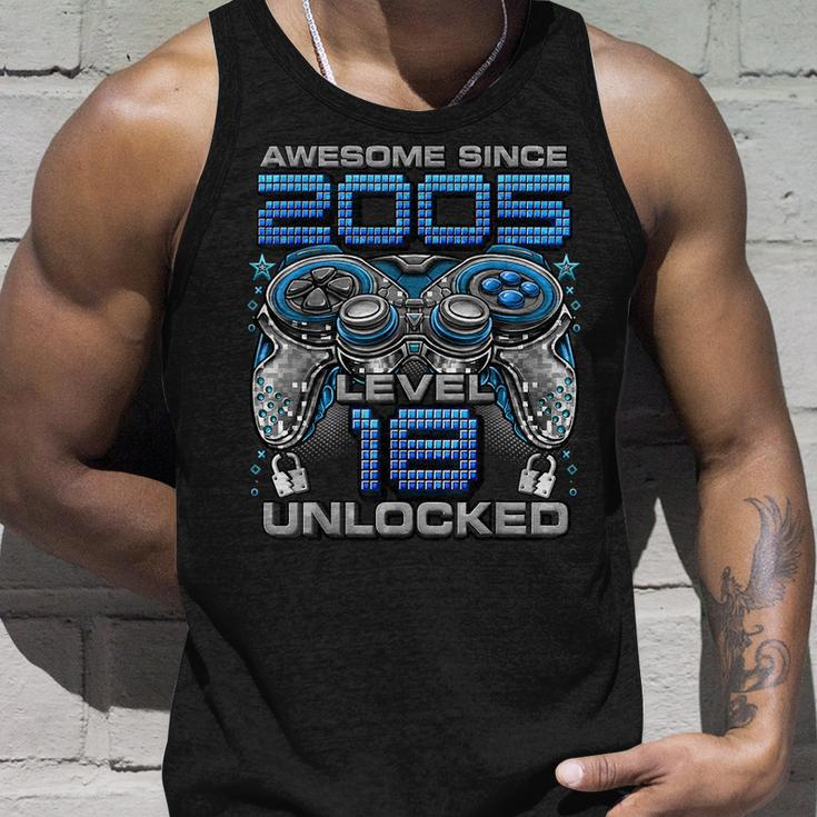 Level 18 Unlocked Awesome Since 2005 18Th Birthday Gaming Unisex Tank Top Gifts for Him