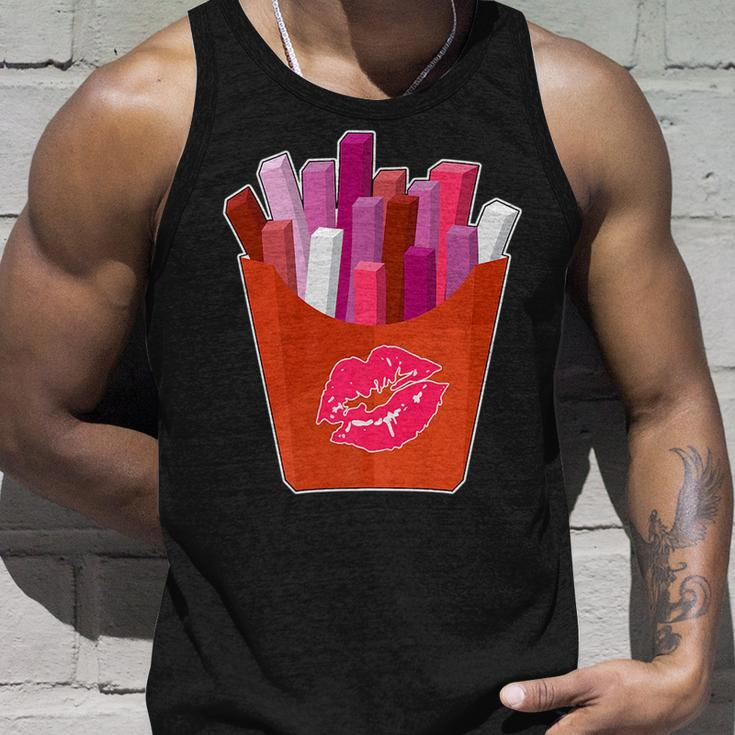 Lipstick Lesbian Lgbtq Potato French Fries Gay Pride Unisex Tank Top Gifts for Him