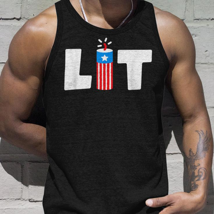 Lit 4Th Of July Patriotic Vintage Unisex Tank Top Gifts for Him