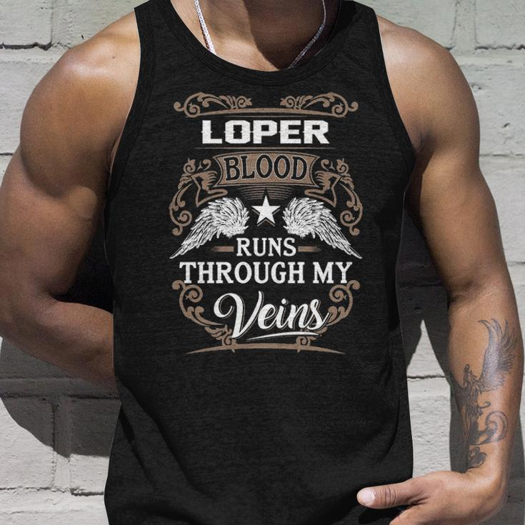 Loper Name Gift Loper Blood Runs Throuh My Veins Unisex Tank Top Gifts for Him
