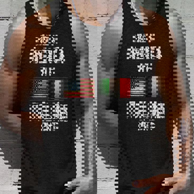Made In America With Italian Parts Funny Gift Italy Flag Unisex Tank Top Gifts for Him