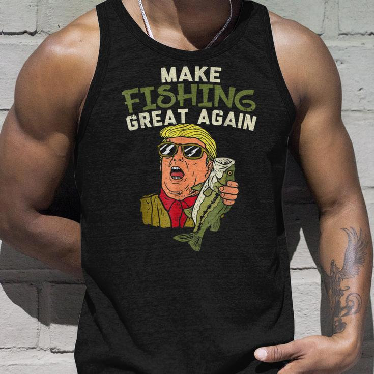 Make Fishing Great Again Trump Funny Fisherman Angler Gift Unisex Tank Top Gifts for Him