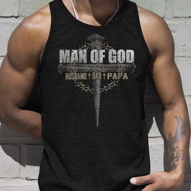 Man Of God Husband Dad Papa Gift For Mens Unisex Tank Top Gifts for Him