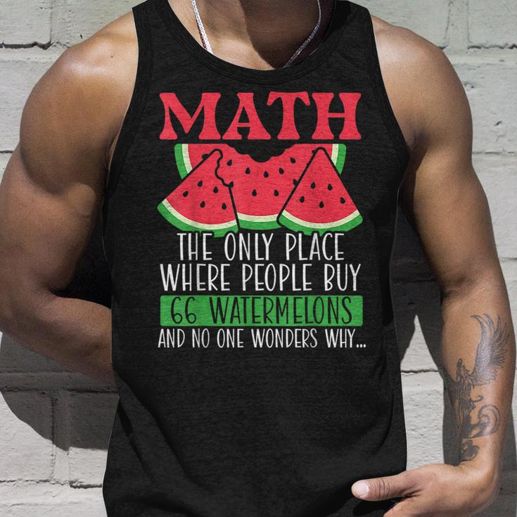Math The Only Place Where People Buy 66 Watermelons Math Pun Unisex Tank Top Gifts for Him