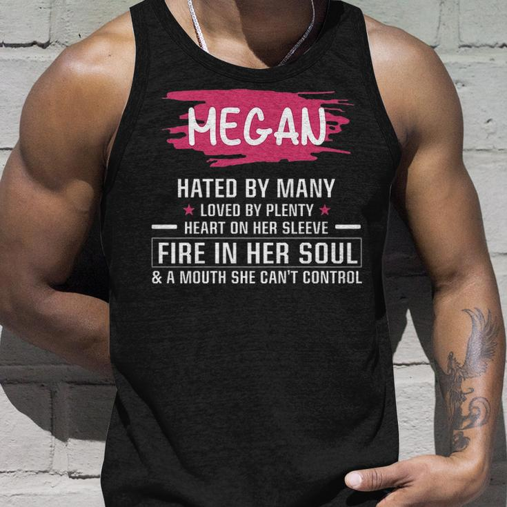Megan Name Gift Megan Hated By Many Loved By Plenty Heart Her Sleeve Unisex Tank Top Gifts for Him