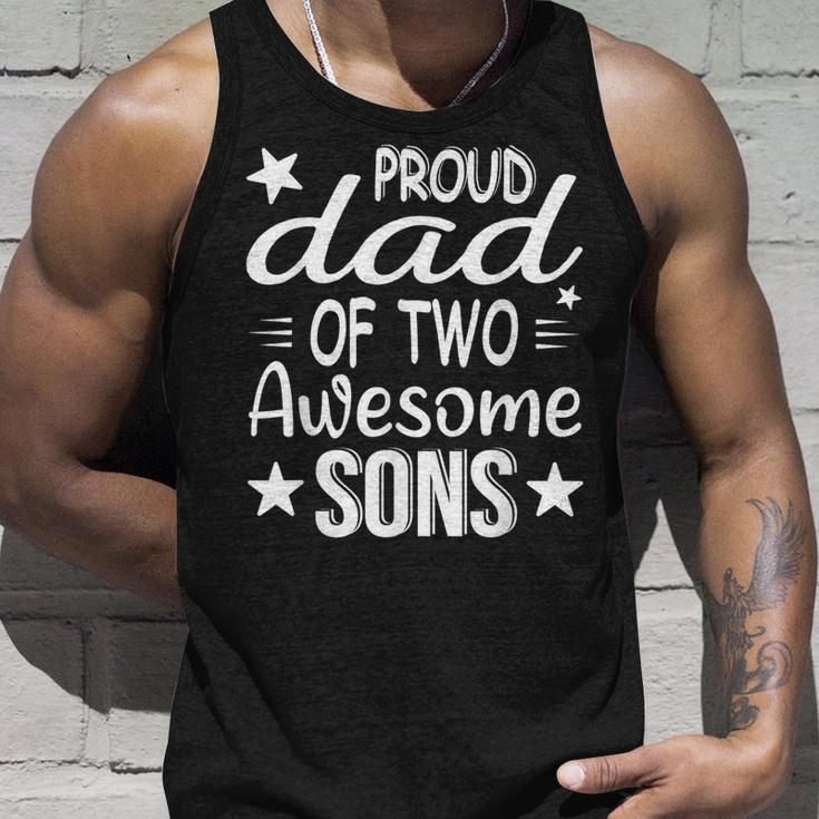 Men Dad Of 2 Boys Two Sons Fathers Day Unisex Tank Top Gifts for Him