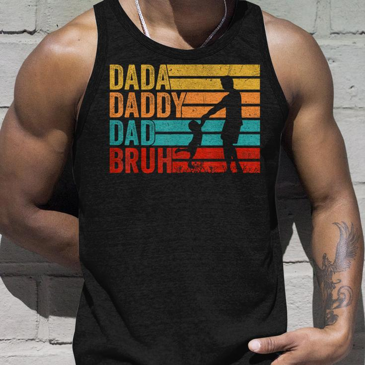 Men Dada Daddy Dad Bruh Fathers Day Vintage Funny Father Unisex Tank Top Gifts for Him