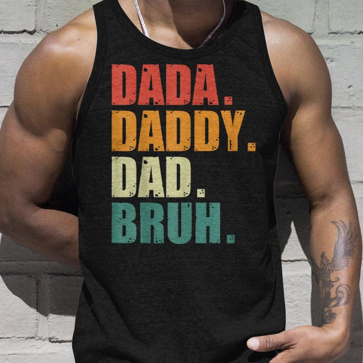 Men Dada Daddy Dad Bruh Funny Father Vintage Fathers Day Unisex Tank Top Gifts for Him