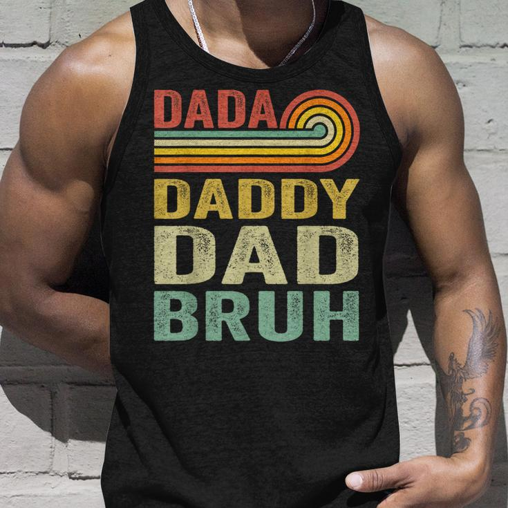 Men Dada Daddy Dad Father Bruh Funny Fathers Day Vintage Unisex Tank Top Gifts for Him