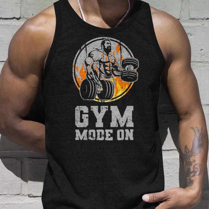Mens Fitness Workout Gym Bodybuilder Gym Mode On Bodybuilding Unisex Tank Top Gifts for Him