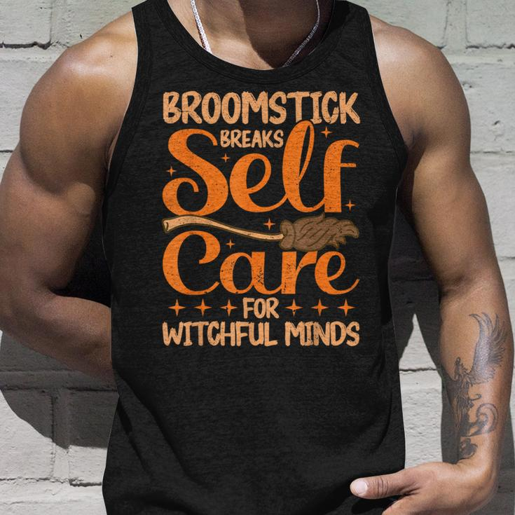 Mental Health Broomstick Breaks Self Care Halloween Tank Top Gifts for Him