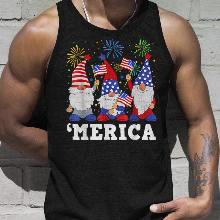Merica Gnomes Usa Flag Fireworks Memorial Day 4Th Of July Unisex Tank Top Gifts for Him