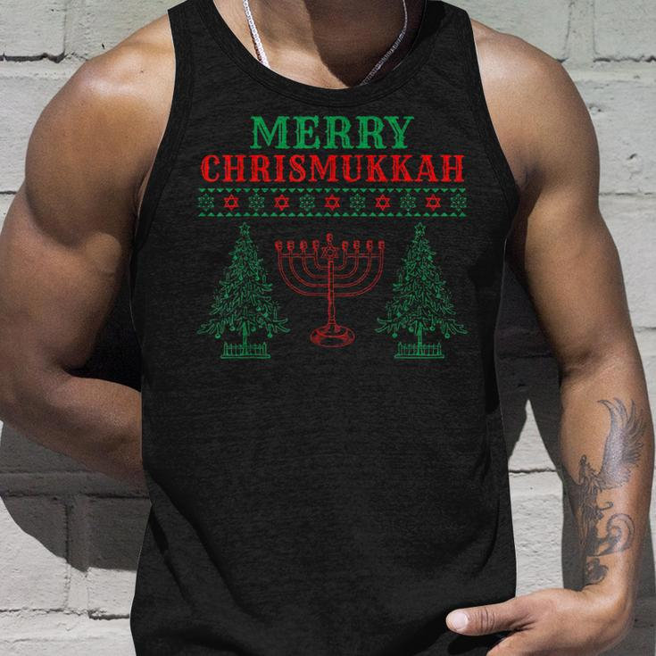 Merry Chrismukkah Ugly Christmas Sweater Tank Top Gifts for Him