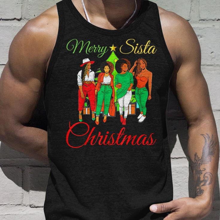 Merry Sista Christmas Melanin Ugly Xmas Sweater Best Friends Tank Top Gifts for Him