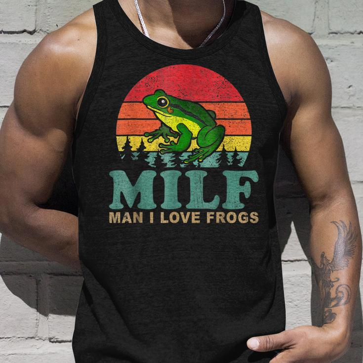 Milf-Man I Love Frogs Saying Frog-Amphibian Lovers Tank Top Gifts for Him