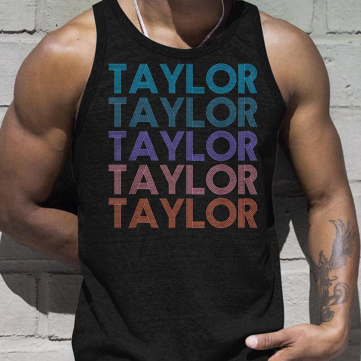 Modern Repeated Text Taylor First Name Taylor Lover Tank Top Gifts for Him