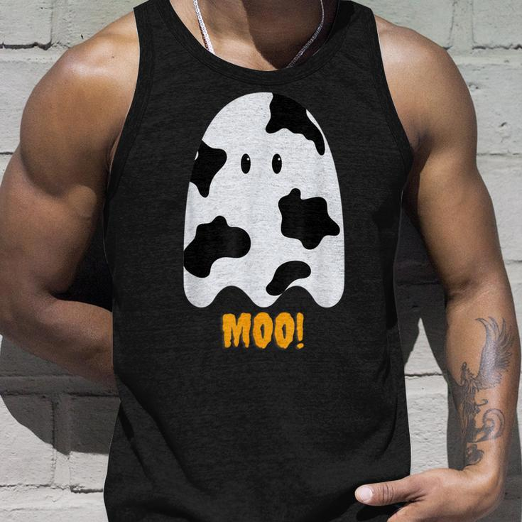 Moo Cute Cow Print Ghost Halloween Tank Top Gifts for Him