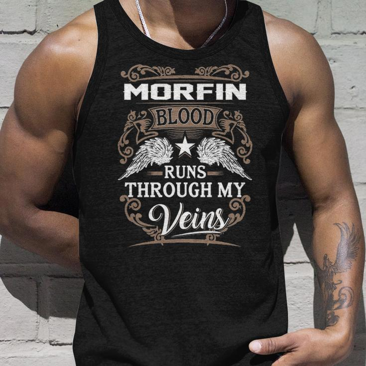 Morfin Name Gift Morfin Blood Runs Through My Veins Unisex Tank Top Gifts for Him