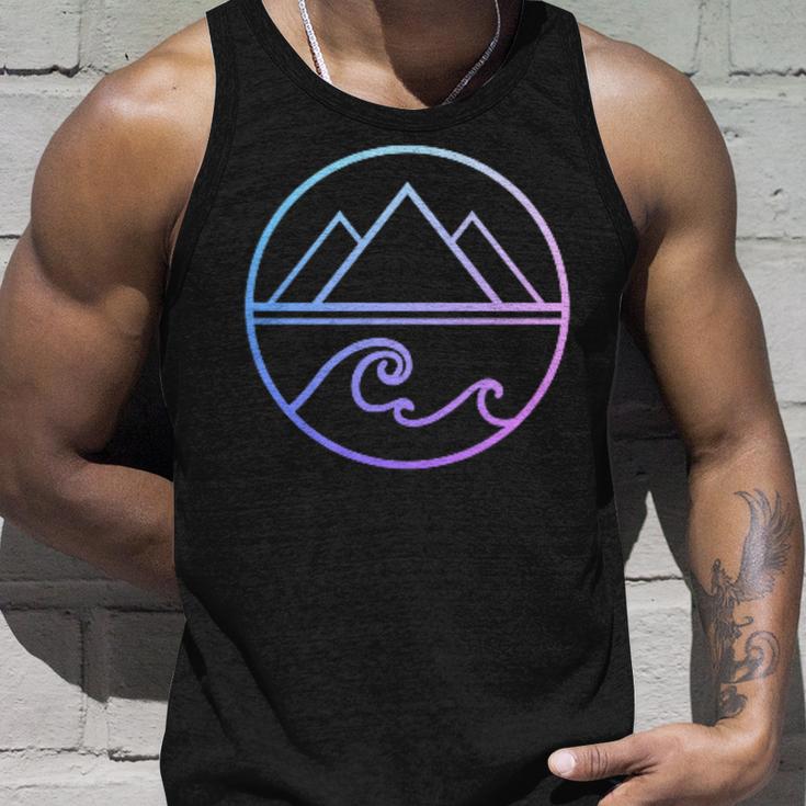 Mountains Waves Nature Outdoor Surf Hiking Hiker Surfer Unisex Tank Top Gifts for Him