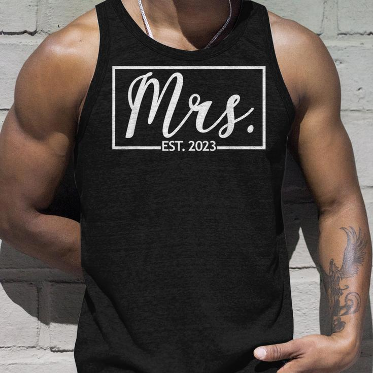 Mrs Est 2023 Married Wife Husband Mr Matching Wedding Unisex Tank Top Gifts for Him