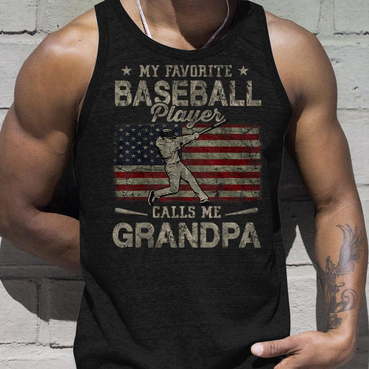 My Favorite Baseball Player Calls Me Grandpa Fathers Day Unisex Tank Top Gifts for Him