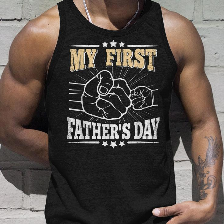 My First Fathers Day Daddy Dad Papa Funny First Fathers Day Unisex Tank Top Gifts for Him