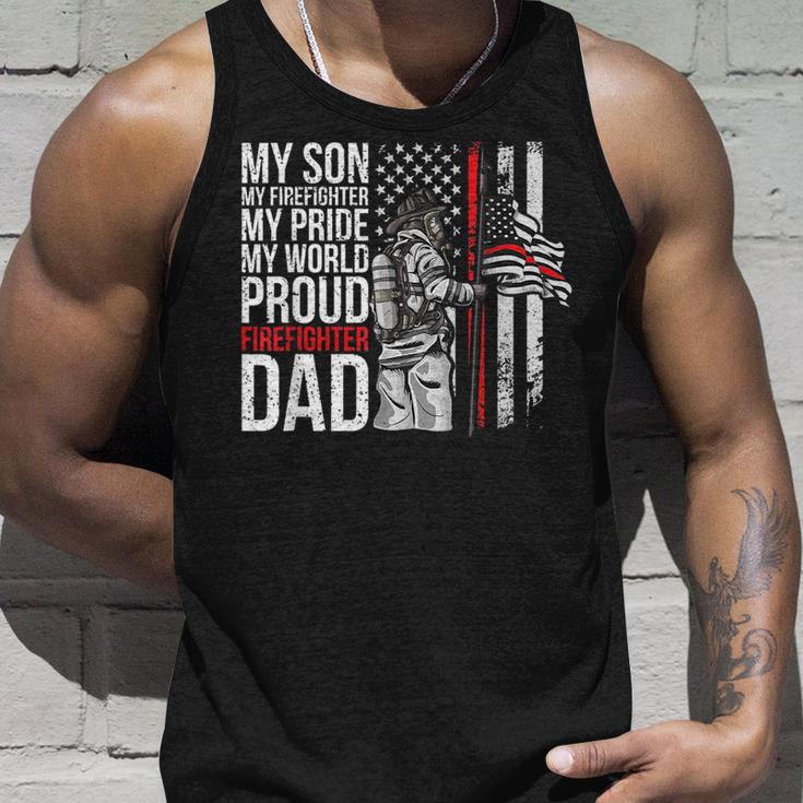 My Son My Firefighter My Pride Firefighter Dad Unisex Tank Top Gifts for Him