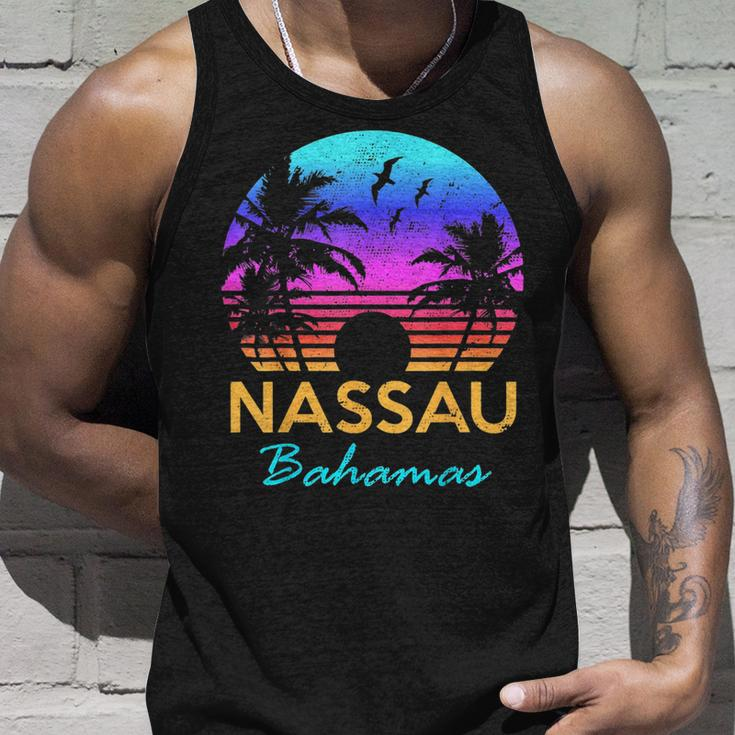 Nassau Bahamas Beach Trip Retro Sunset Summer Vibes Graphic Bahamas Tank Top Gifts for Him