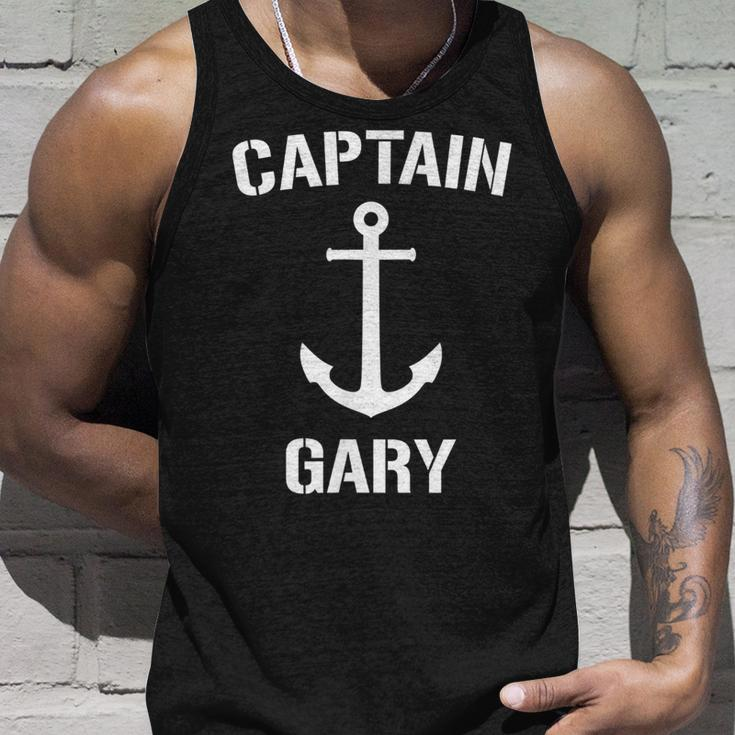 Nautical Captain Gary Personalized Boat Anchor Unisex Tank Top Gifts for Him