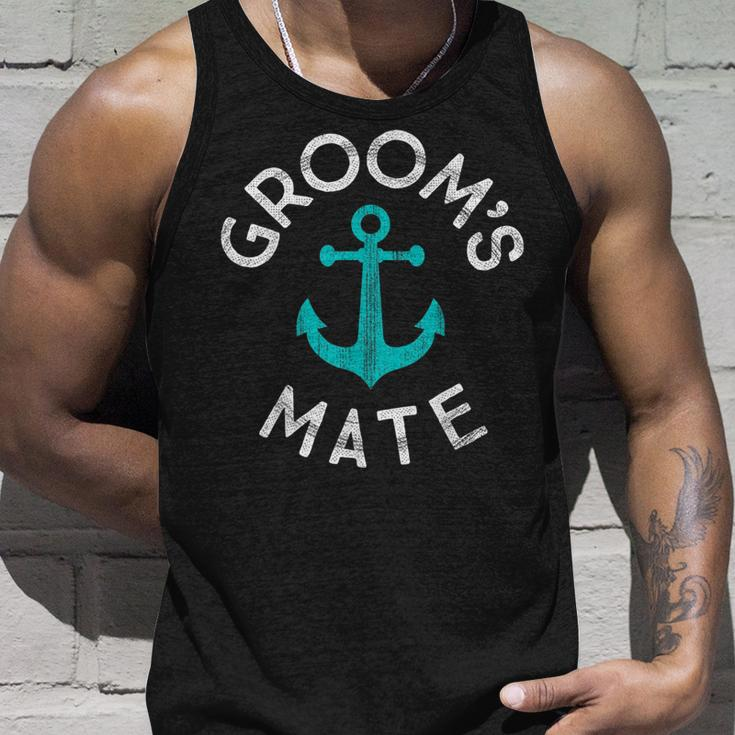 Nautical Groomsmen Gift Wedding Party Grooms Mate Anchor Unisex Tank Top Gifts for Him