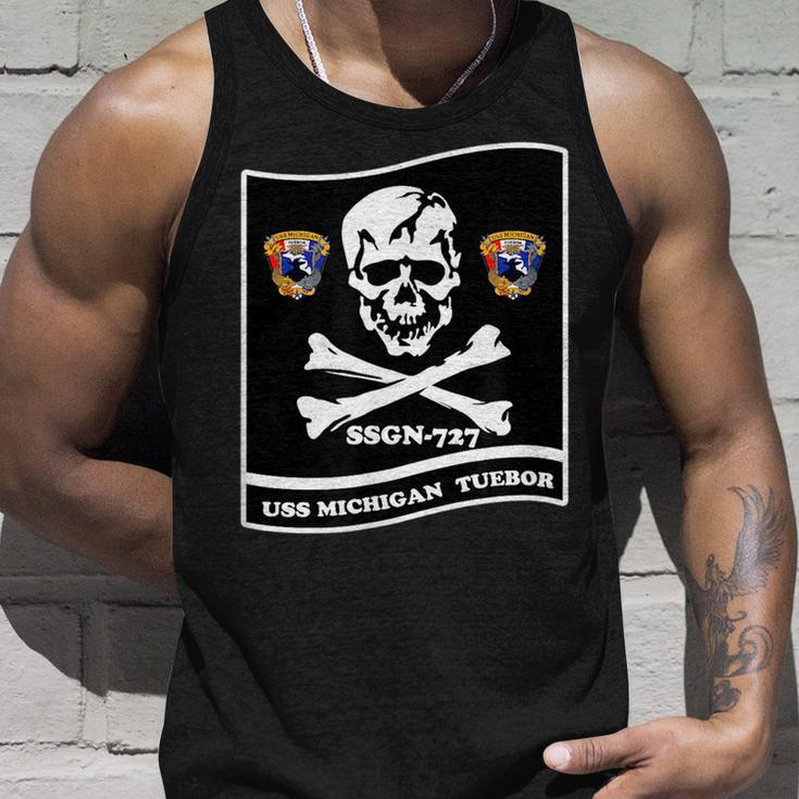 Navy Submarine Uss Michigan Ssgn727 Skull Image Unisex Tank Top Gifts for Him